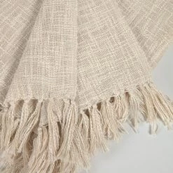 Twentyfour Plaid Seila - Coton - Beige -France Couvertures Soldes Boutique 1000351689 220609 030 DETAILS P000000001000351689