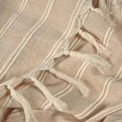 Twentyfour Plaid Sweeney - Coton - Beige -France Couvertures Soldes Boutique 1000351765 220609 030 DETAILS P000000001000351765