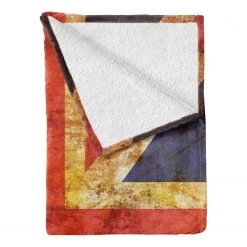 Twentyfour Plaid England - Polyester - Bleu nuit / Vermillon - 125 x 175 cm