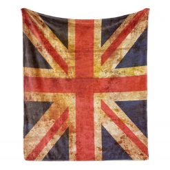 Twentyfour Plaid England - Polyester - Bleu nuit / Vermillon - 125 x 175 cm -France Couvertures Soldes Boutique 1000358734 220621 030 DETAILS P000000001000358734