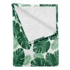 Twentyfour Plaid Feuilles - Polyester - Blanc / Vert jade - 175 x 230 cm
