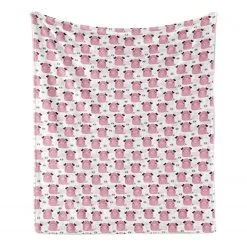 Twentyfour Plaid Porcelet - Polyester - Gris / Rose - 125 x 175 cm -France Couvertures Soldes Boutique 1000358742 220621 030 DETAILS P000000001000358742