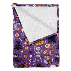Twentyfour Plaid Halloween - Polyester - Violet / Orange - 125 x 175 cm