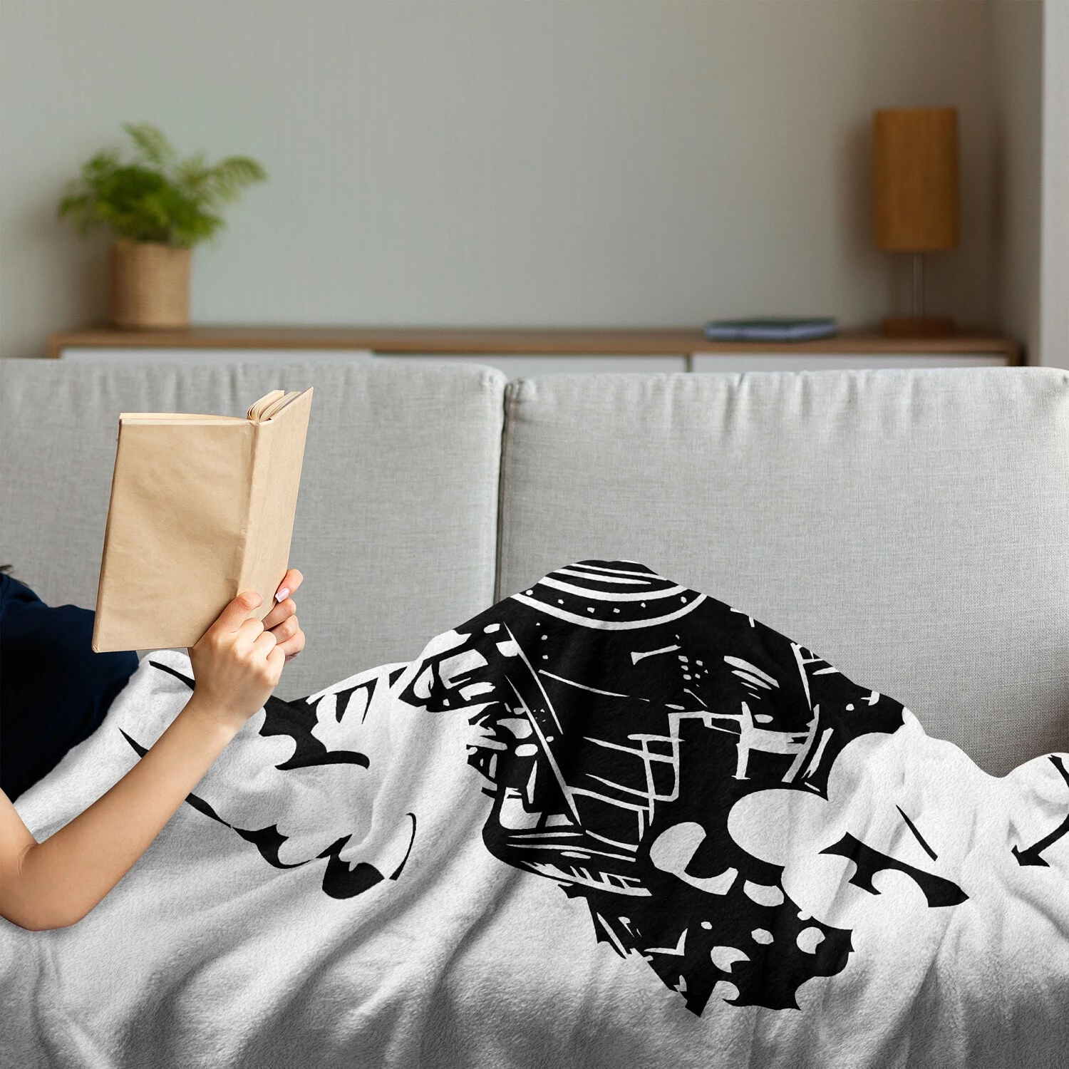 Twentyfour Plaid Train - Polyester - Gris charbon / Blanc - 175 x 230 cm 4 Twentyfour Plaid Train - Polyester - Gris charbon / Blanc - 175 x 230 cm – Image 2