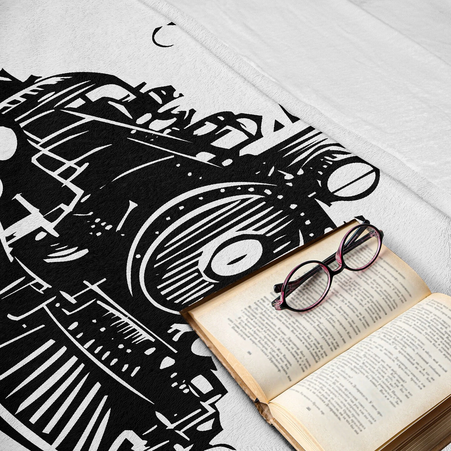 Twentyfour Plaid Train - Polyester - Gris charbon / Blanc - 175 x 230 cm 6 Twentyfour Plaid Train - Polyester - Gris charbon / Blanc - 175 x 230 cm – Image 4