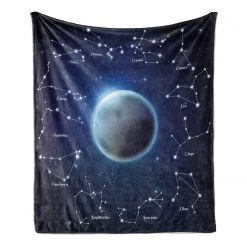 Twentyfour Plaid Astronomie - Polyester - Bleu nuit / Gris foncé - 175 x 230 cm -France Couvertures Soldes Boutique 1000358756 220621 030 DETAILS P000000001000358756