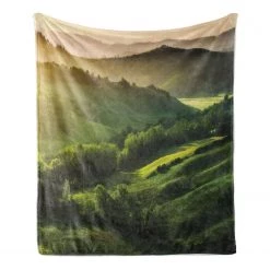 Twentyfour Plaid Scenic Sommer - Polyester - Vert - 125 x 175 cm -France Couvertures Soldes Boutique 1000358761 220621 030 DETAILS P000000001000358761