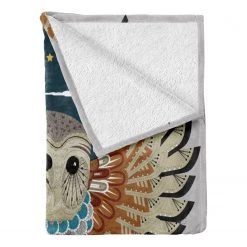 Twentyfour Plaid Chouette I - Polyester - Multicolore / Gris - 125 x 175 cm