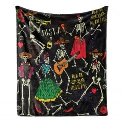 Twentyfour Plaid Squelette - Polyester - Multicolore - 125 x 175 cm -France Couvertures Soldes Boutique 1000358775 220621 030 DETAILS P000000001000358775