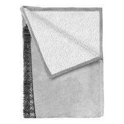 Twentyfour Plaid Tour Eiffel - Polyester - Gris foncé / Taupe - 125 x 175 cm