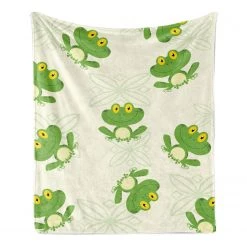 Twentyfour Plaid Grenouille - Polyester - Ivoire / Vert pâle - 125 x 175 cm -France Couvertures Soldes Boutique 1000358783 220621 030 DETAILS P000000001000358783