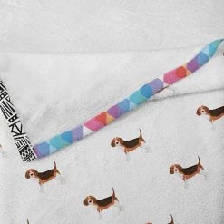 Twentyfour Plaid Beagle - Polyester - Marron / Rubis - 125 x 175 cm -France Couvertures Soldes Boutique 1000358789 220621 040 DETAILS P000000001000358789