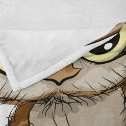 Twentyfour Plaid Chouette II - Polyester - Jaune / Cacao - 125 x 175 cm -France Couvertures Soldes Boutique 1000358792 220621 040 DETAILS P000000001000358792