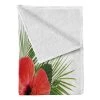 Twentyfour Plaid Hibiscus - Polyester - Vermillon / Vert pomme - 125 x 175 cm -France Couvertures Soldes Boutique 1000358793 220621 010 IMAGE P000000001000358793