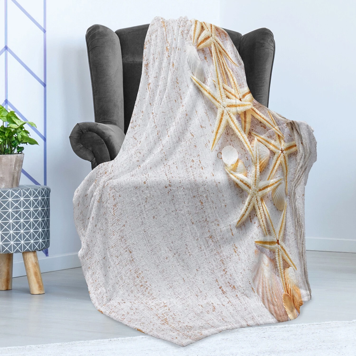 Twentyfour Plaid Océan - Polyester - Ivoire - 175 x 230 cm 5 Twentyfour Plaid Océan - Polyester - Ivoire - 175 x 230 cm – Image 3