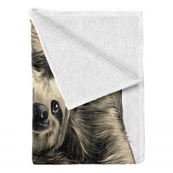 Twentyfour Plaid Paresseux - Polyester - Noir / Ivoire - 125 x 175 cm