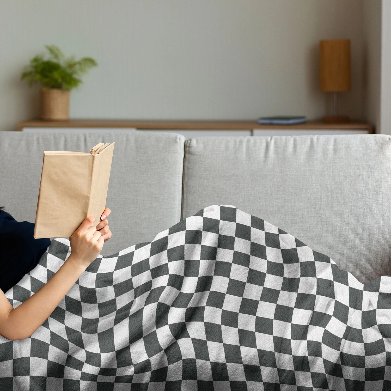 Twentyfour Plaid Tartan II - Polyester - Gris / Blanc - 125 x 175 cm 4 Twentyfour Plaid Tartan II - Polyester - Gris / Blanc - 125 x 175 cm – Image 2