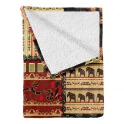 Twentyfour Plaid Afrique - Polyester - Rouge / Noir - 175 x 230 cm