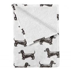 Twentyfour Plaid Teckel II - Polyester - Taupe / Blanc - 125 x 175 cm