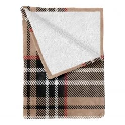 Twentyfour Plaid Tartan I - Polyester - Marron clair / Blanc - 125 x 175 cm