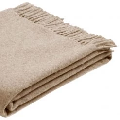 Biederlack Plaid Cosy Luxury - Caramel -France Couvertures Soldes Boutique plaid cosy luxury schurwolle karamell chrom 4707512