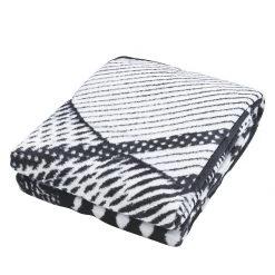 Twentyfour Plaid Elektra - Tissu mélangé - Noir / Blanc -France Couvertures Soldes Boutique plaid elektra mischgewebe schwarz weiss 5028408