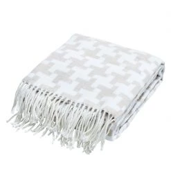 Twentyfour Plaid Mika - Tissu mélangé - Beige / Blanc